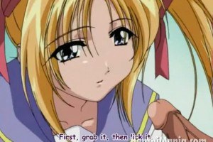 Inexperienced Hentai teen sucks cock for the firs time