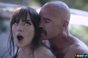 Hottie Emma Jade assfucked outdoor by boyfriend's stepdad