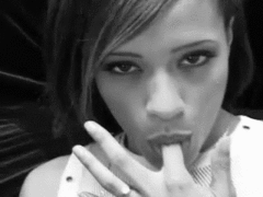 Ebony hottie licks a really big dick