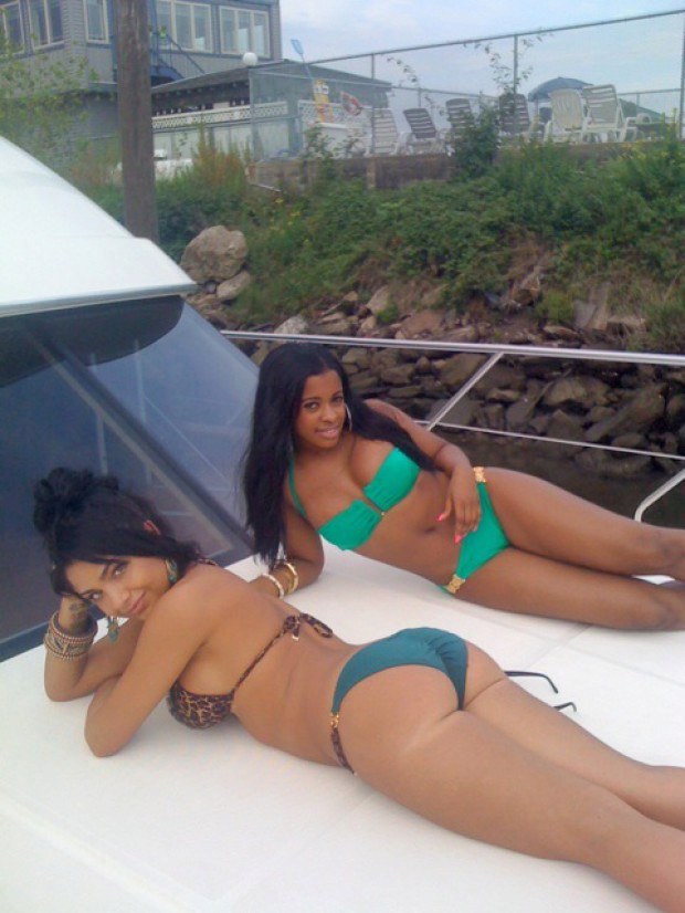 Big ass bony chicks tanning on the yacht