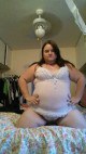 Fat BBW amateur in lingerie teases on the bed 