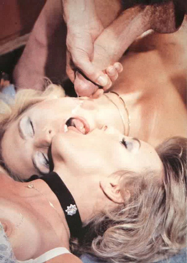 70's dude cums onto the babes' mouths