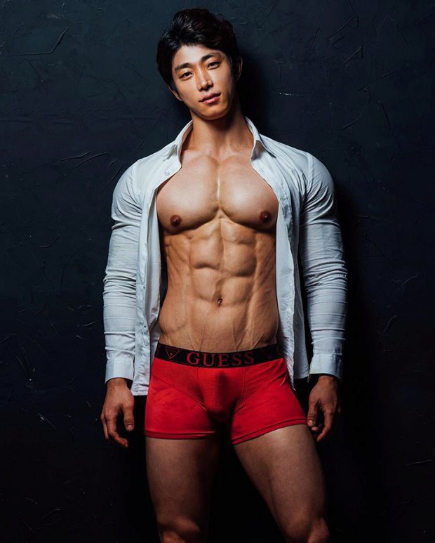 Asian male model looks extremely hot