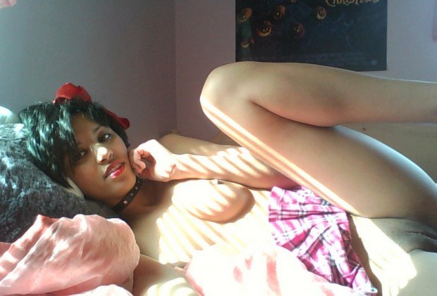Sweet brunette teases on webcam
