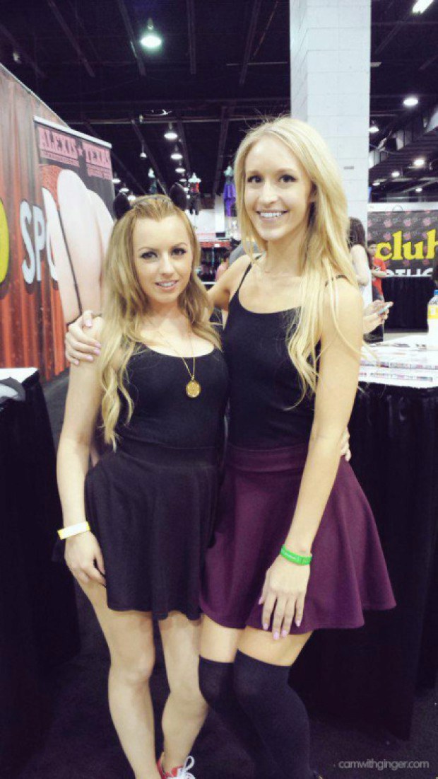 Lexi Belle and her blonde friend at the erotic expo