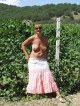 Amateur wife flashes her boobies in nature