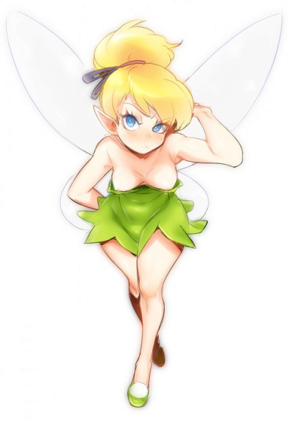 Sexy Tinkerbell shows her perky tits