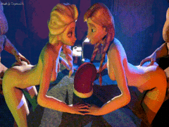 The two chicks from Frozen getting fucked from behind