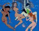 Three hot cartoon lesbos eat pussy in the pool 