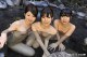 These brunette Japanese babes are naked in the water