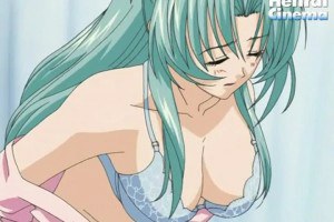 Anime hottie gets boobies checked while tugging doctor's cock